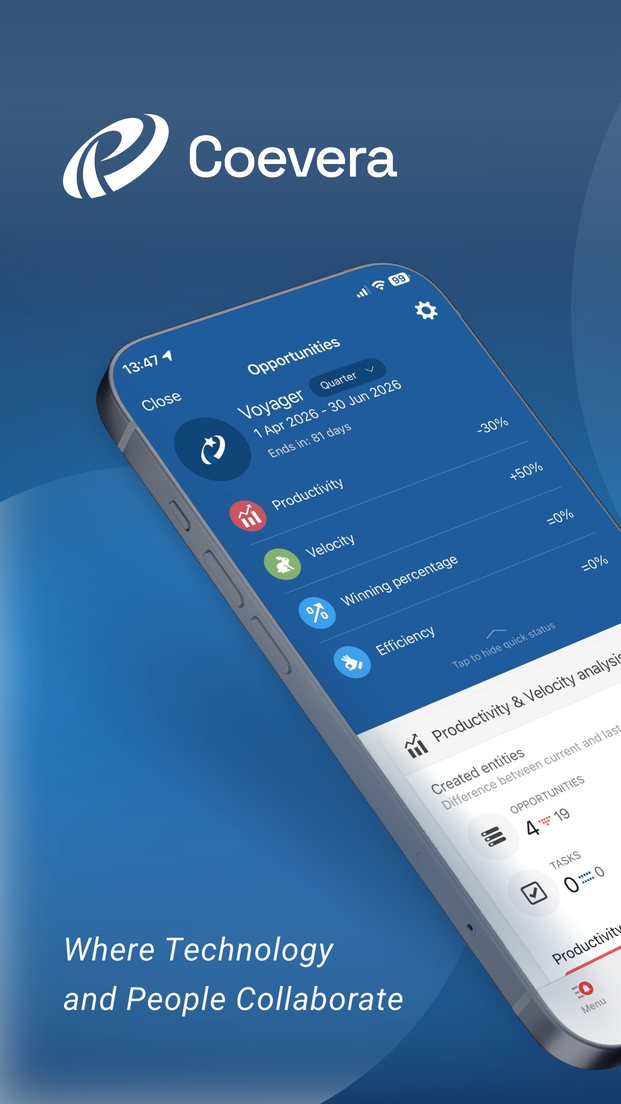 App Store image: the Coevera pipeline on an iPhone