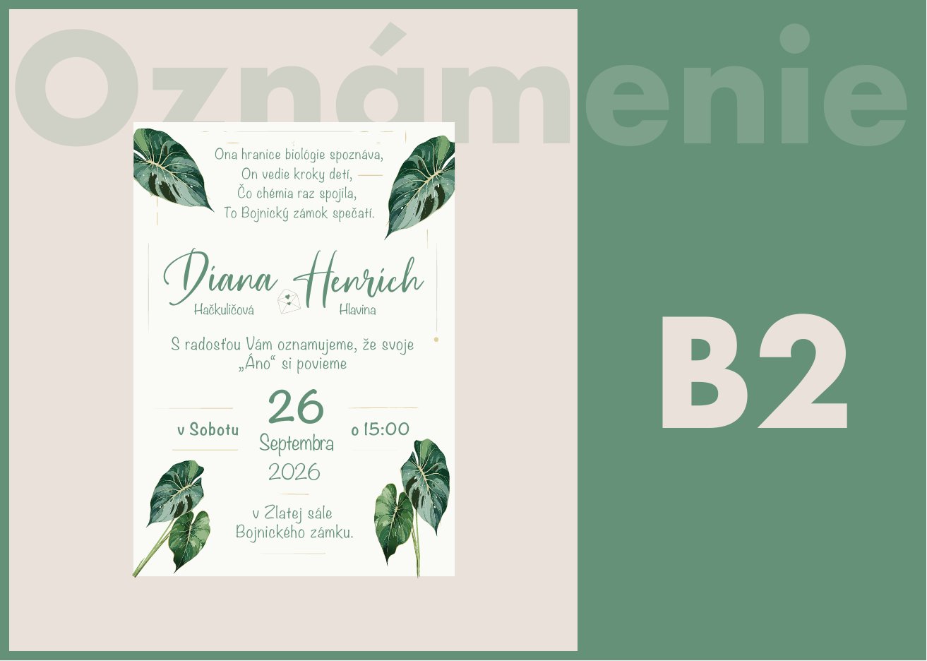 Direction B2: darker tropical leaves